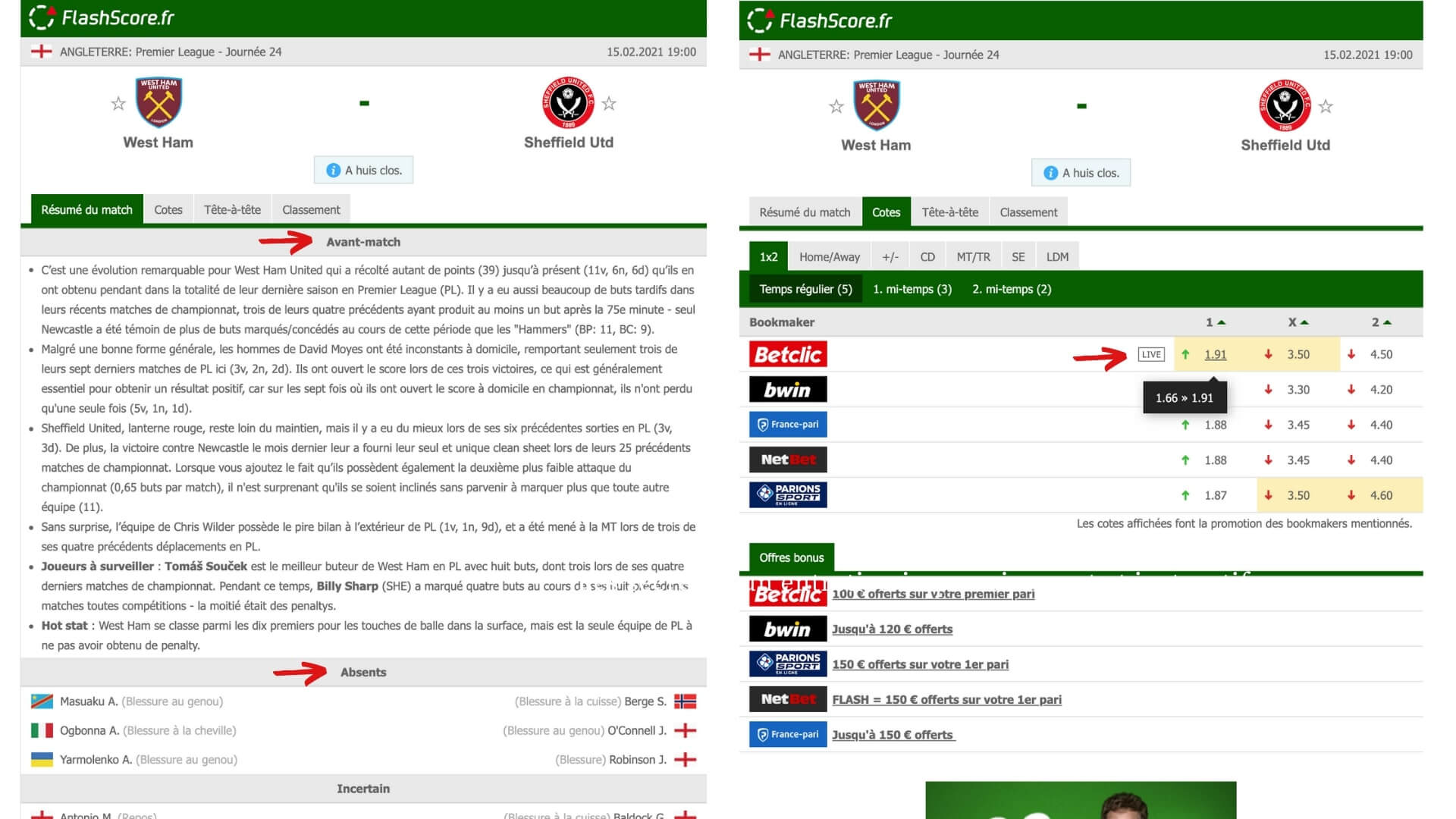 Ces statistiques à vérifier avant un match de foot